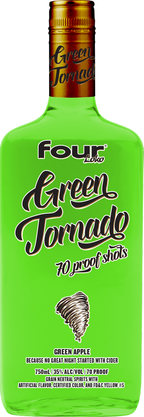 Green Tornado 750M L 70Proof